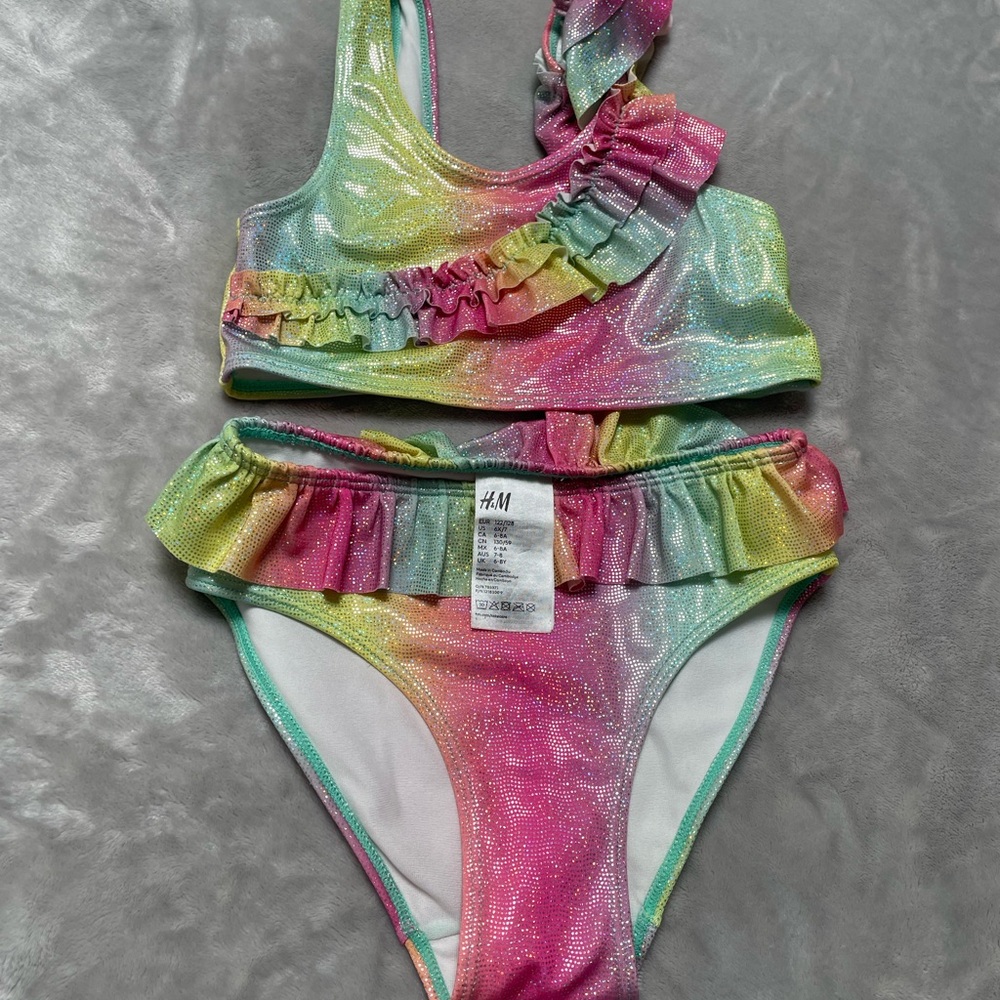 H&M Kids Glittery Multicolor Ruffle Bikini